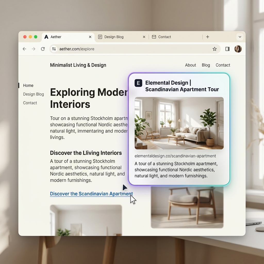 Xoodal Quick Preview hovering over a link